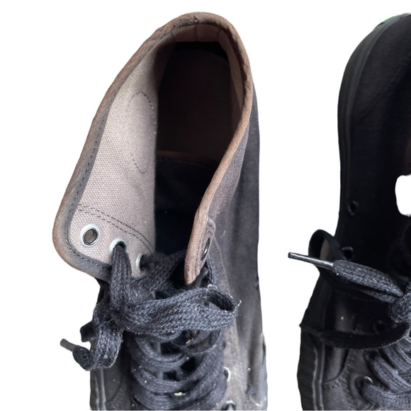 PF Flyers High Top Sandlot Canvas Sneakers Black- Green White Logo Men’s 10 - Picture 5 of 8